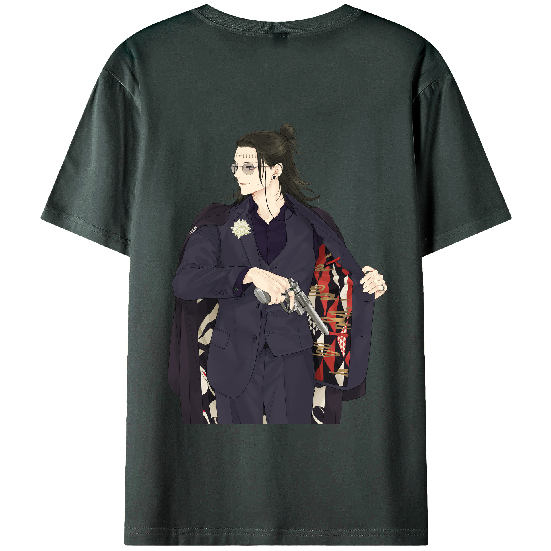 （画像用） 呪術廻戦 Jujutsu Kaisen 綿100％ メンズ半袖Tシャツ（バックプリント） 通気性